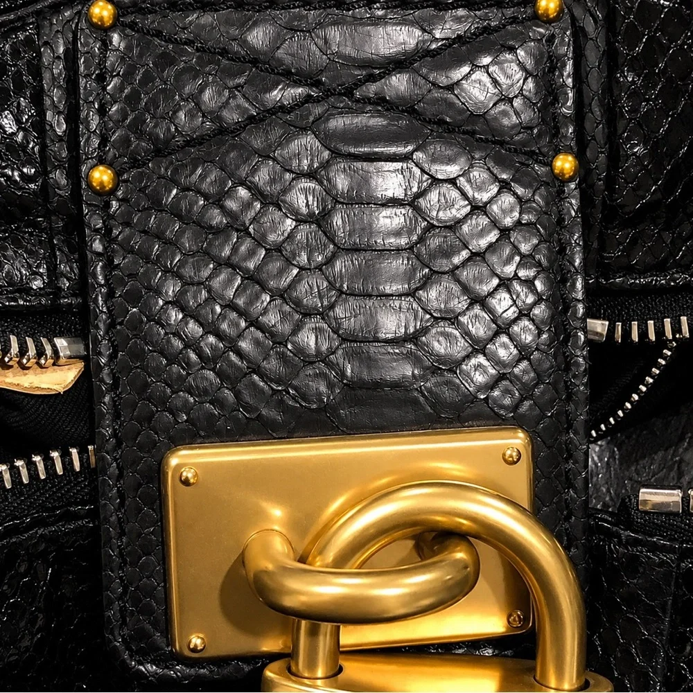 CHLOE PADDINGTON Mini Black Leather Satchel with LOCK & KEY